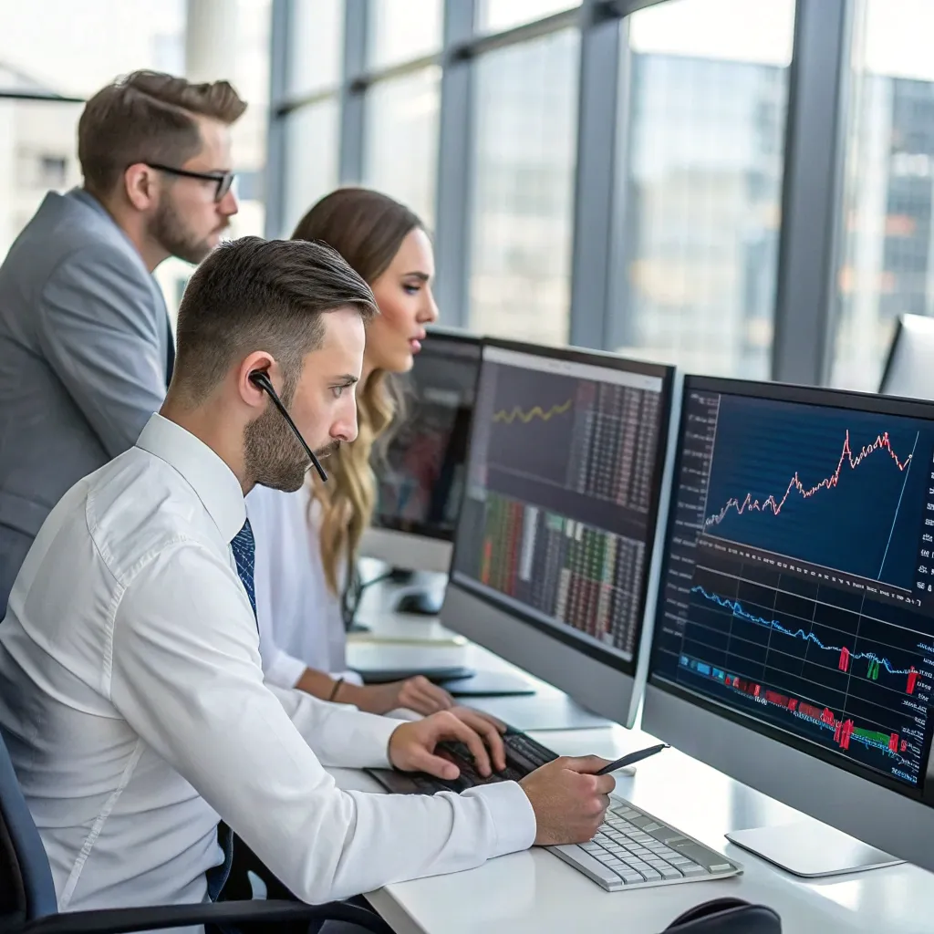 Professional Forex Traders Analyzing Market Trends